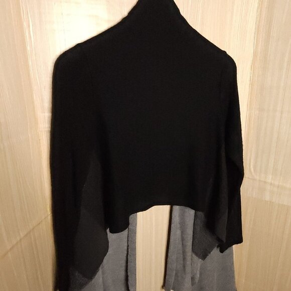 Allison Brittany Black Grey Open Cardigan Sweater Large - Picture 3 of 6
